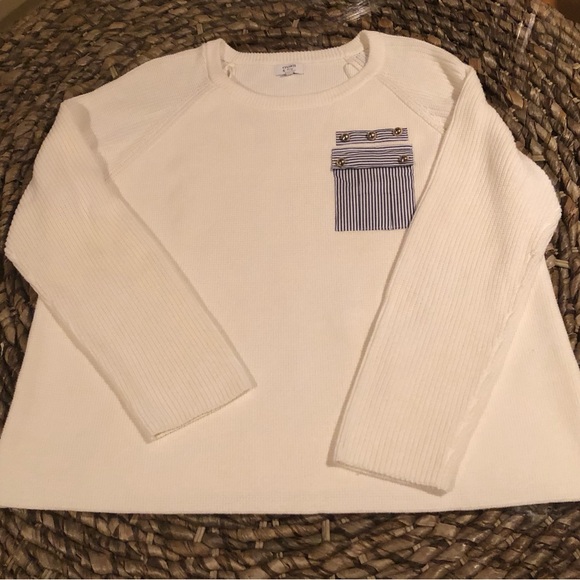 Crown & Ivy Sweater X-Large Cream 24” long 23” chest. New but No tags. - Picture 1 of 6